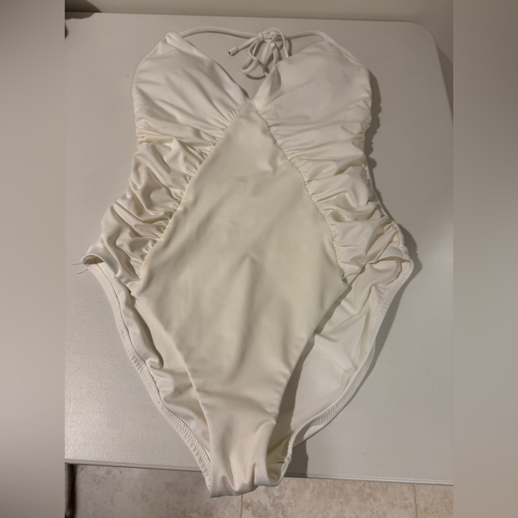 Sanctuary White One Piece Halter Bathing Suit